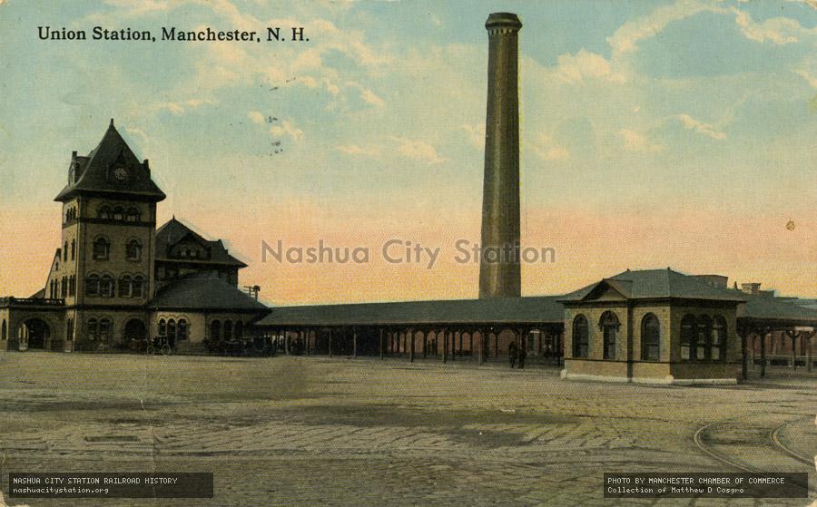 Postcard: Union Station, Manchester, New Hampshire